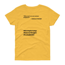 Load image into Gallery viewer, Nuclear Weapons Trump Quote Women's Short-Sleeve T-Shirt