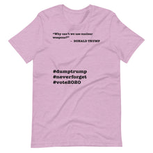 Load image into Gallery viewer, Nuclear Weapons Trump Quote Short-Sleeve Unisex T-Shirt