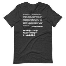 Load image into Gallery viewer, Build a Great Wall Trump Quote Short-Sleeve Unisex T-Shirt