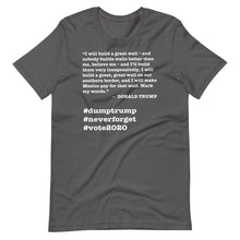 Load image into Gallery viewer, Build a Great Wall Trump Quote Short-Sleeve Unisex T-Shirt