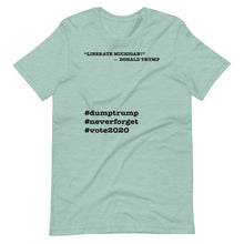 Load image into Gallery viewer, Liberate Michigan! Trump Quote Short-Sleeve Unisex T-Shirt