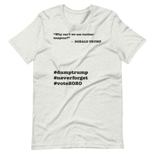Load image into Gallery viewer, Nuclear Weapons Trump Quote Short-Sleeve Unisex T-Shirt