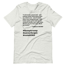 Load image into Gallery viewer, Build a Great Wall Trump Quote Short-Sleeve Unisex T-Shirt
