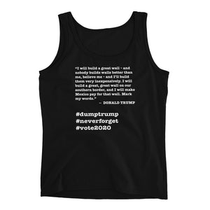 Build a Great Wall Trump Quote Ladies' Tank