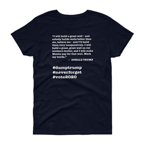 Build a Great Wall Trump Quote Women's Short-Sleeve T-Shirt
