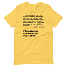 Load image into Gallery viewer, Build a Great Wall Trump Quote Short-Sleeve Unisex T-Shirt
