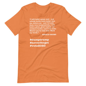 Build a Great Wall Trump Quote Short-Sleeve Unisex T-Shirt