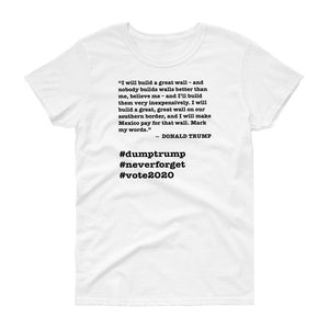 Build a Great Wall Trump Quote Women's Short-Sleeve T-Shirt
