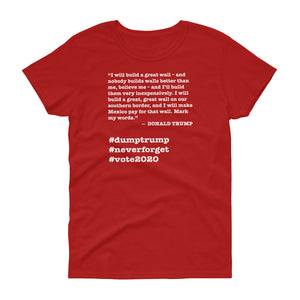 Build a Great Wall Trump Quote Women's Short-Sleeve T-Shirt