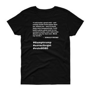 Build a Great Wall Trump Quote Women's Short-Sleeve T-Shirt