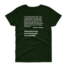 Load image into Gallery viewer, Build a Great Wall Trump Quote Women&#39;s Short-Sleeve T-Shirt

