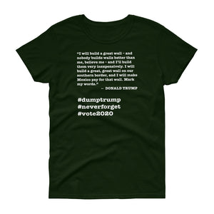 Build a Great Wall Trump Quote Women's Short-Sleeve T-Shirt