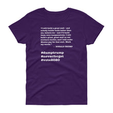 Load image into Gallery viewer, Build a Great Wall Trump Quote Women&#39;s Short-Sleeve T-Shirt
