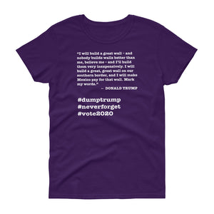 Build a Great Wall Trump Quote Women's Short-Sleeve T-Shirt