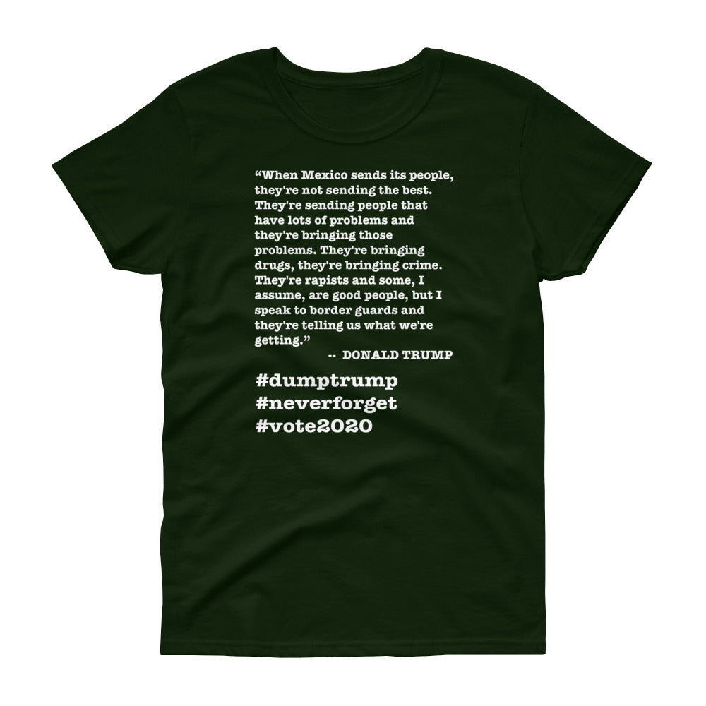 When Mexico Sends Its People Trump Quote Women's Short-Sleeve T-Shirt - Image 2