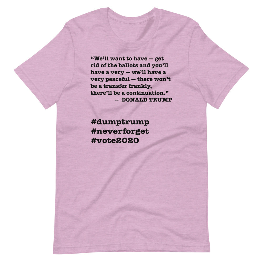 Ballots Trump Quote Short-Sleeve Unisex T-Shirt - Image 12