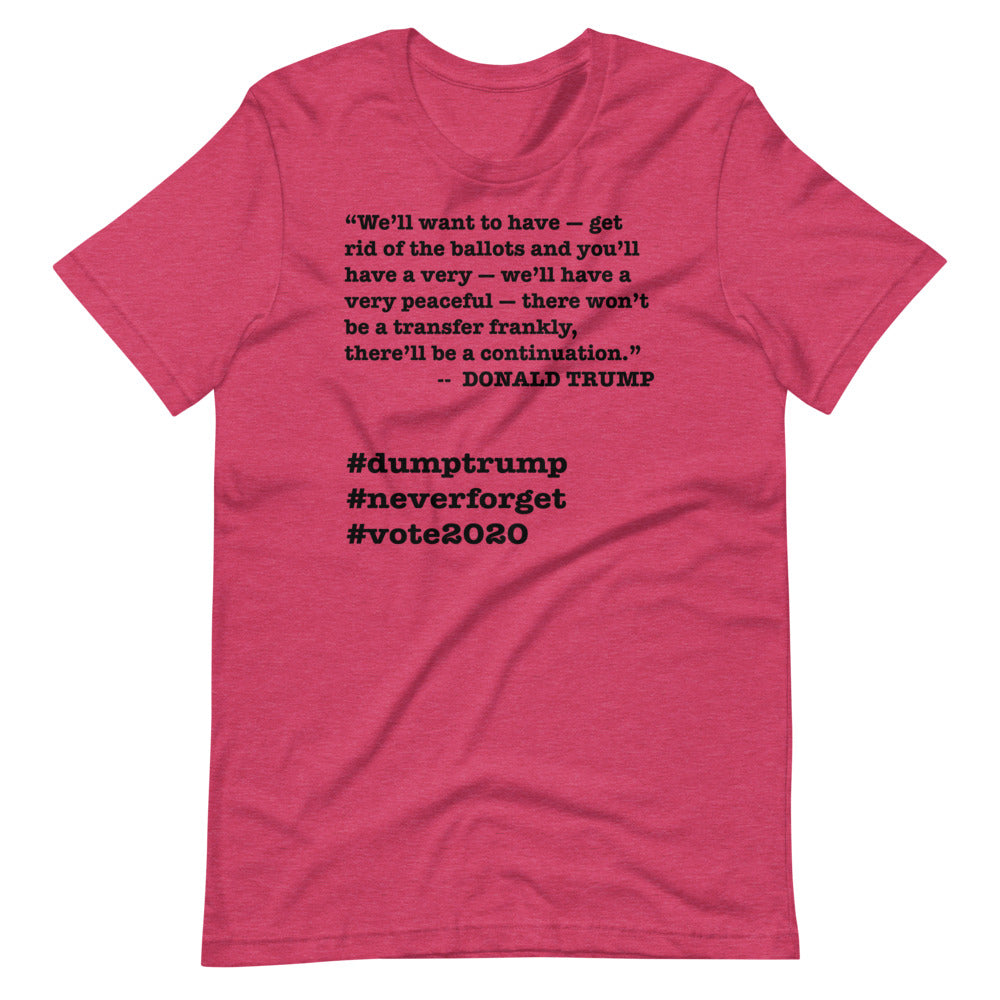 Ballots Trump Quote Short-Sleeve Unisex T-Shirt - Image 15