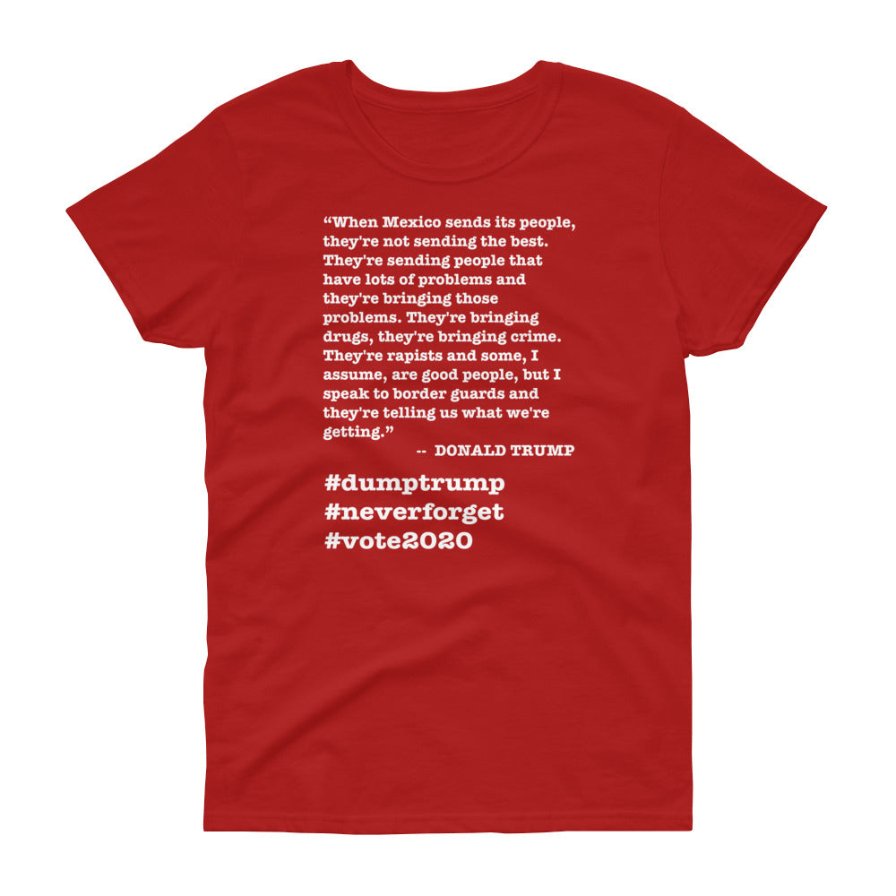 When Mexico Sends Its People Trump Quote Women's Short-Sleeve T-Shirt - Image 4