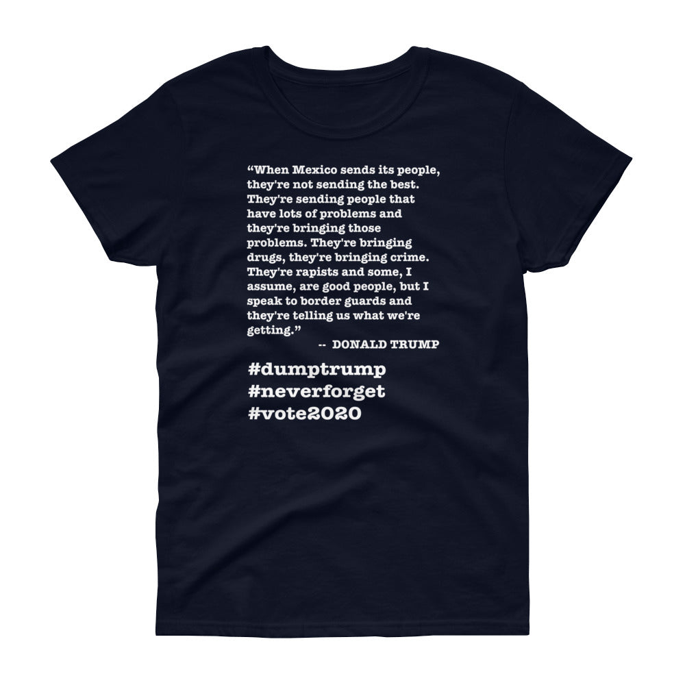 When Mexico Sends Its People Trump Quote Women's Short-Sleeve T-Shirt - Image 3