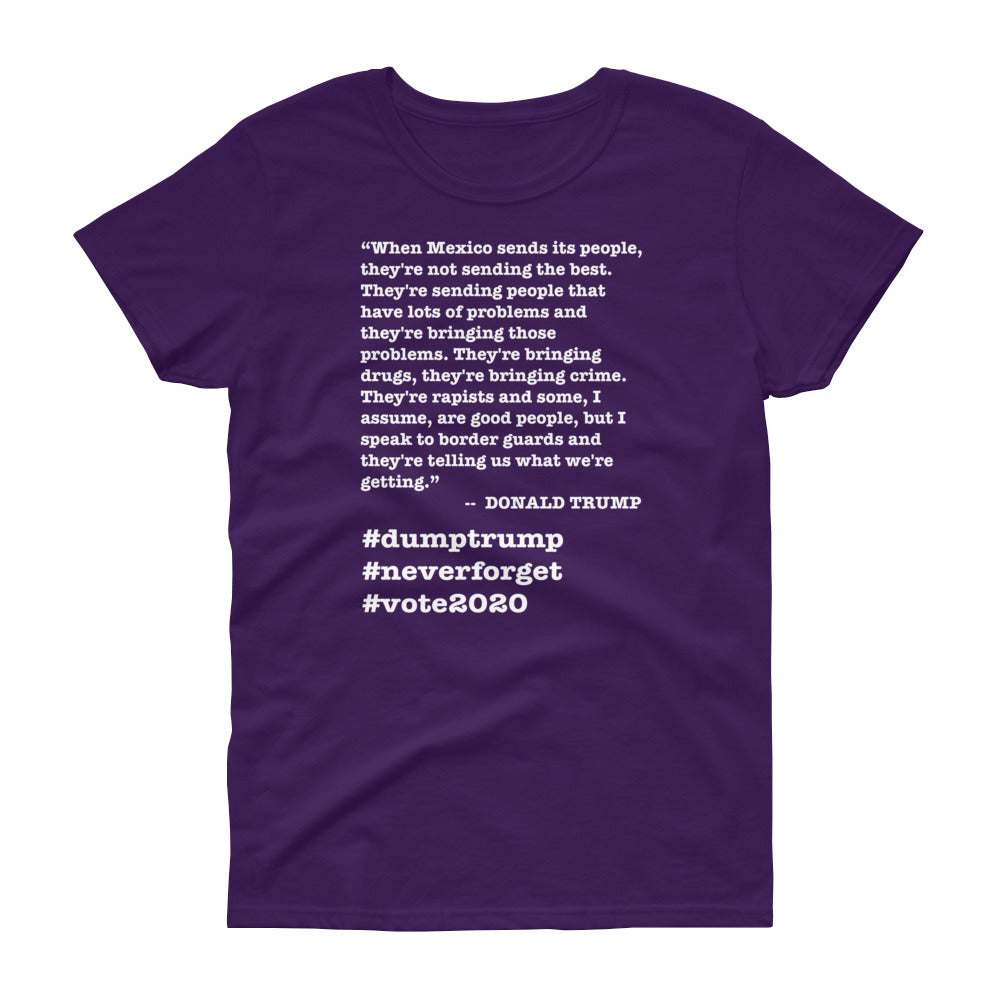 When Mexico Sends Its People Trump Quote Women's Short-Sleeve T-Shirt - Image 5